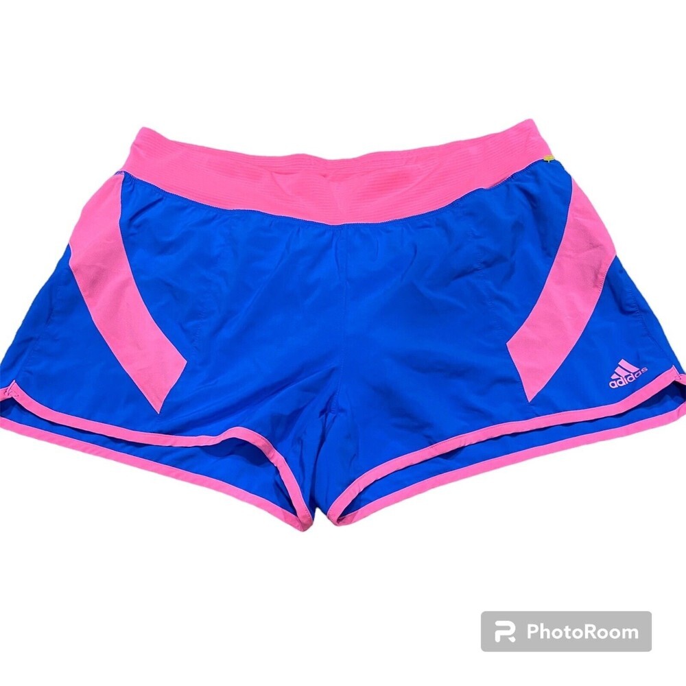 Adidas Womens Blue/Pink Climalite Athletic Shorts Size Large L (16-18)